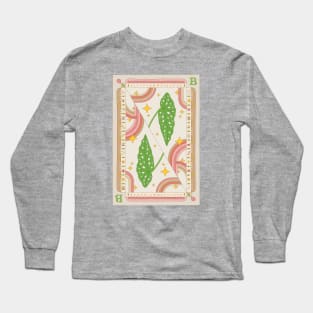 Begonia Maculata Polka Dot Plant Illustration with Playing Card Design for Plant Mom Plant Daddy Long Sleeve T-Shirt